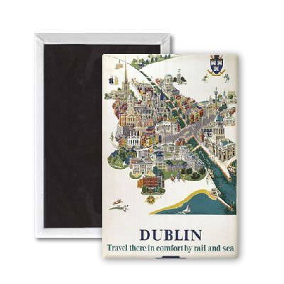Dublin Map fridge magnet (se)