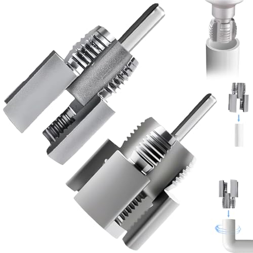 2PCS Integrated Internal & External Pipe Threading Tool,Pipe Sizes Rethreading Tool Pipe Thread Cutting Tool for Electric Drill (1/2
