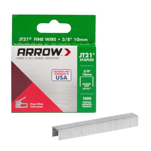Arrow 276 JT21 Thin Wire Staples for Staple Guns and Staplers, 1000 Count