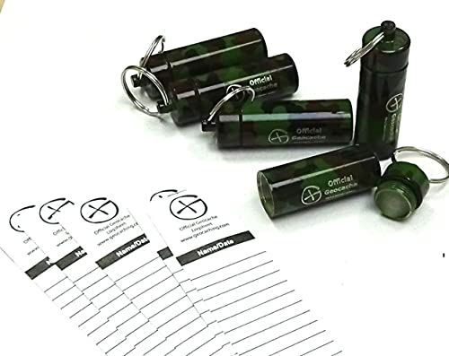 Geodox - Juego de 5 microcontenedores, diseño de camuflaje pequeño + logsheets Cover