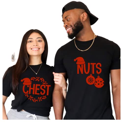 Generic Chest And Nuts Christmas Shirts, Couples Matching Pajamas Top Only For Christmas Outfit, His And Her Christmas Shirts, Matching Couples Christmas Shirts, Funny Christmas Couple Pajamas Matching Sets thumb #7