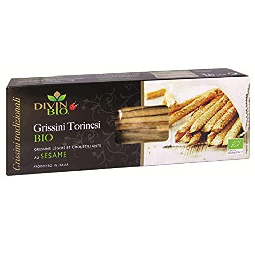 Divin Bio Grissini Torinesi Gressins con sésamo orgánico, 125 g
