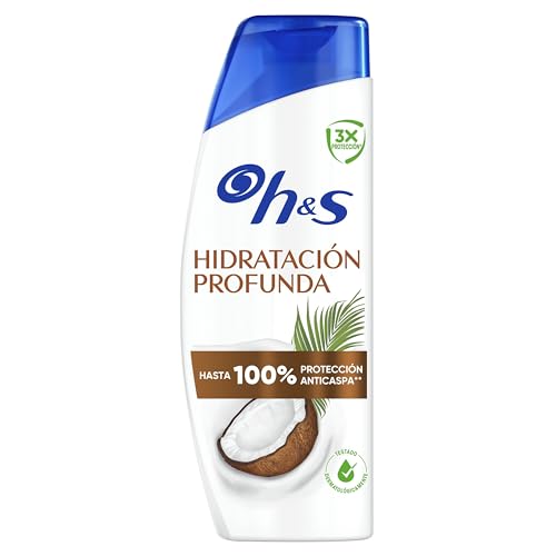 H&S Hidratación Profunda Champú Anticaspa 300ml, Contra Caspa, Aceite, Picor desde Primer Lavado, 100% Protección Anticaspa, Cuero Cabelludo Pelo Seco