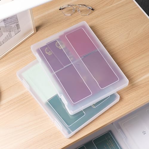 Boîte de classement plastique A4 lot de 4 rangements transparents pour documents et magazines - 4
