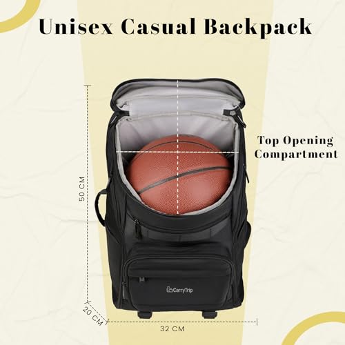 Image of CARRY TRIP Laptop Backpack with Shoe Compartment & Dry Wet Pocket, Water Resistant Oxford Material - Travel Bag for Office, Sports & Casual Use for Men & Women