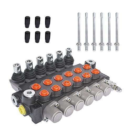 kimllier Hydraulikventil mit 6 Spulen, 13 GPM, 3600 PSI, hydraulisches Richtregelventil, SAE-Anschlüsse, doppelt wirkendes Ventil Cover