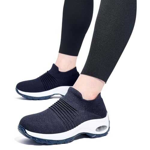 Image of Slow Man Women's Walking Shoes Sock Sneakers - Mesh Slip On Air Cushion Lady Girls Modern Jazz Dance Easy Shoes Platform Loafers