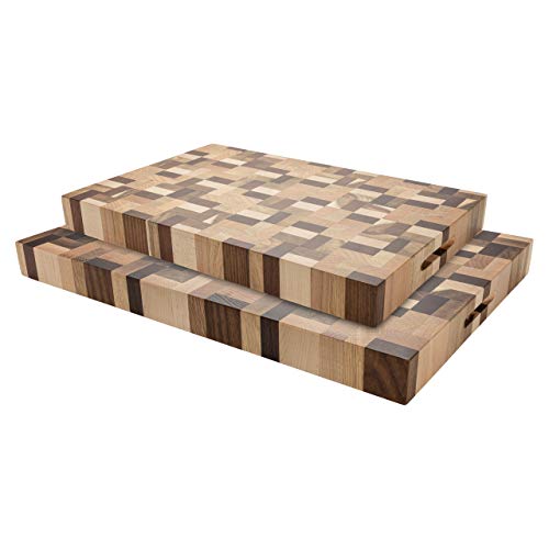 Rockingham Forest Luxury End Grain Multi-Wood Rectangular Chopping Board, 38 x 25 cm - Image 3