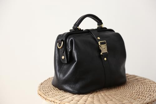 Soft Leather Doctors Bag- Doctor Style Bag, Leather Purse, Off Shoulder Bag, Monogram Leather Bag, Every Day Carry large2