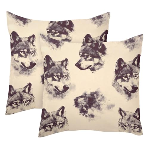 Housse de coussin loup en velours pour un salon cocooning chic - 2