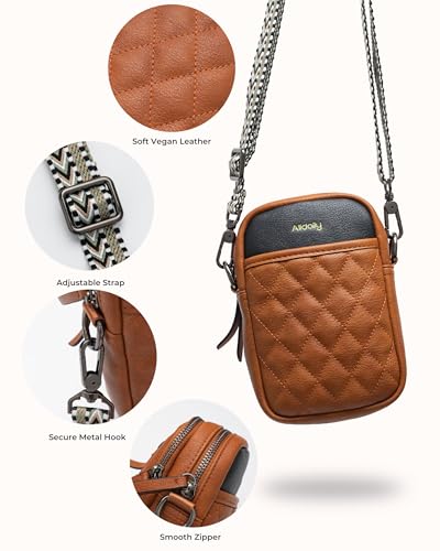 Image of Alldaily Small Crossbody Bag for Women Vegan Leather Phone Purse with Card Slots