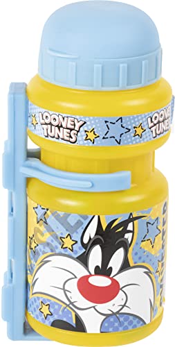 Warner Bros Looney Tunes Cycle Water Bottle 350ml Baby Girl Blue Yellow Titti Silvestro Universal Bike, 350 ml - Image 2