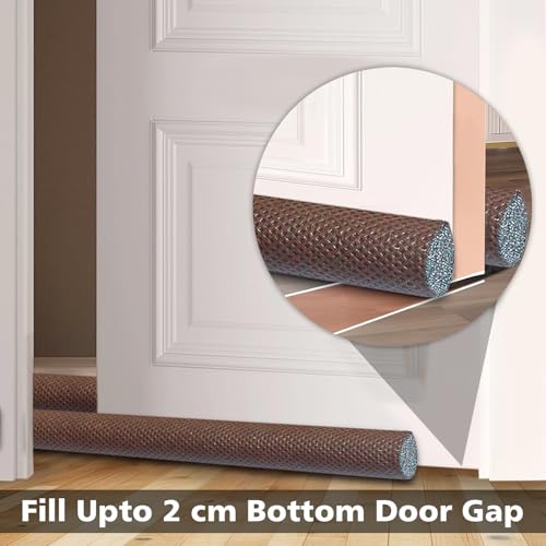 Image of GLUN Door Bottom Sealing Guard, Gap Space Filler Pack of 3 Brown Colour, 39 Inch Length, Protection from Insects, Dust & Water, Noise Cancellation, Cooling Leakage Protection
