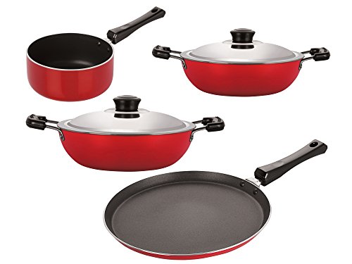 Nirlon 4 Piece Non-Stick Aluminium Kitchenware Combo Set Offer, FT12_DKDM_DKDB_SPM