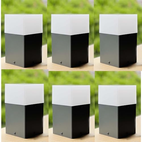 Image of Outdoor Piller Light for Home Decorative Exterior /Outdoor Light /Gate Light /Garden Lamp /Pillar Lamp /Gardner Lights, Grey (Pack of 4)
