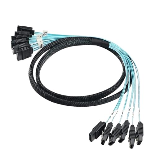 Set de 6 cables SATA 7 pines 0.5 m S/A/S 6Gbps