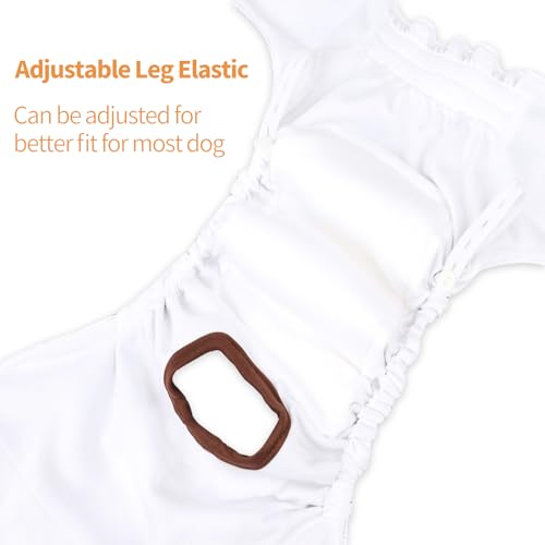 Image of CuteBone Dog Diapers Female Washable Small Medium Large 3 Pack Reusable Doggie Diapers Puppy Period Pants for Doggy Heat Cycle Peeing
