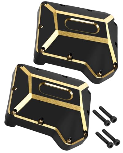 hopsupRC Brass Axle Diff Cover Upgrades Part for 1/10 TRX4,TRX6,2PCS Brass Axle Diff Cover Heavy Hops Up,Black