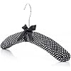 HANGERWORLD 10 Black & White Polka Dot Satin Padded Coat Hangers - 17inch for Adult Clothes Closet Storage - No Shoulder Bumps for Sweaters