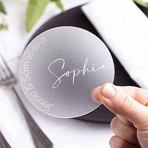 Image of DistinctAndUnique ONE Laser Cut Frosted Acrylic Blank Round Disc: Smooth Edge Transparent Plexiglass Circle 1 /8 inch (3 mm) Thick (18 inch Diameter)