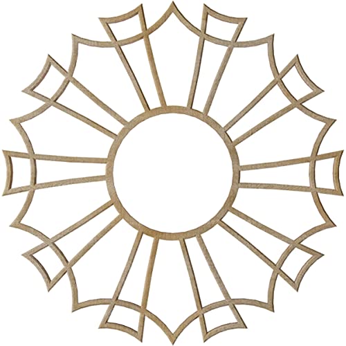 Image of Ekena Millwork 18 inchOD x 6 3 /8 inchID x 1 /4 inchT Augustus Wood Fretwork Pierced Ceiling Medallion, Hickory