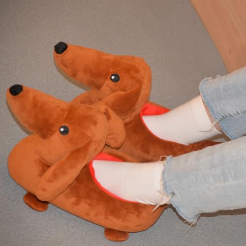 Dachshund Plush Slippers Cartoon Animals Dog Plush Shoes Women Men House Slipper Birthday4