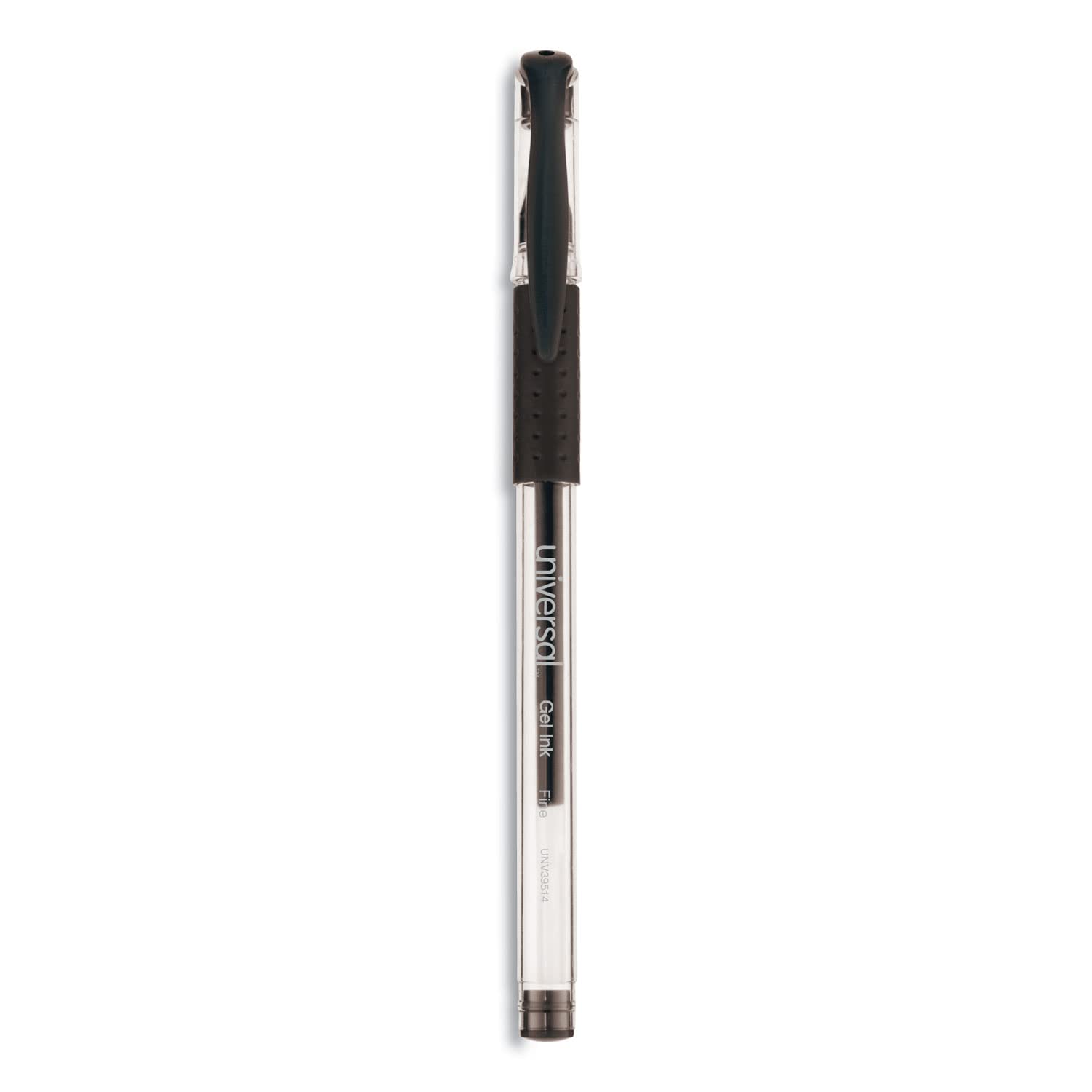 Universal 39514 Komfort Grip Gel Stick-Roller Ball Pen, 0,5 mm, Fein, schwarze Tinte, 1 Dutzend