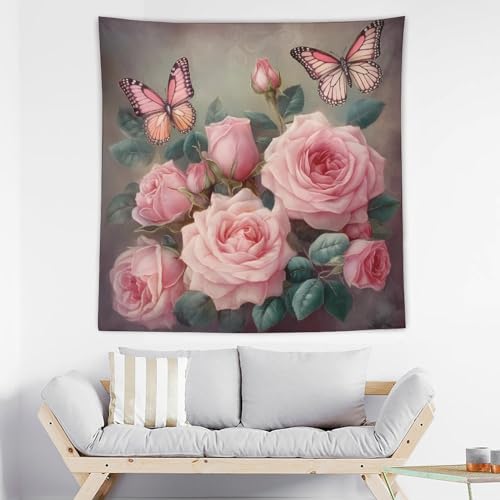 Tapisserie murale esthetique fleurie pour decorer un dortoir ou salon chaleureux