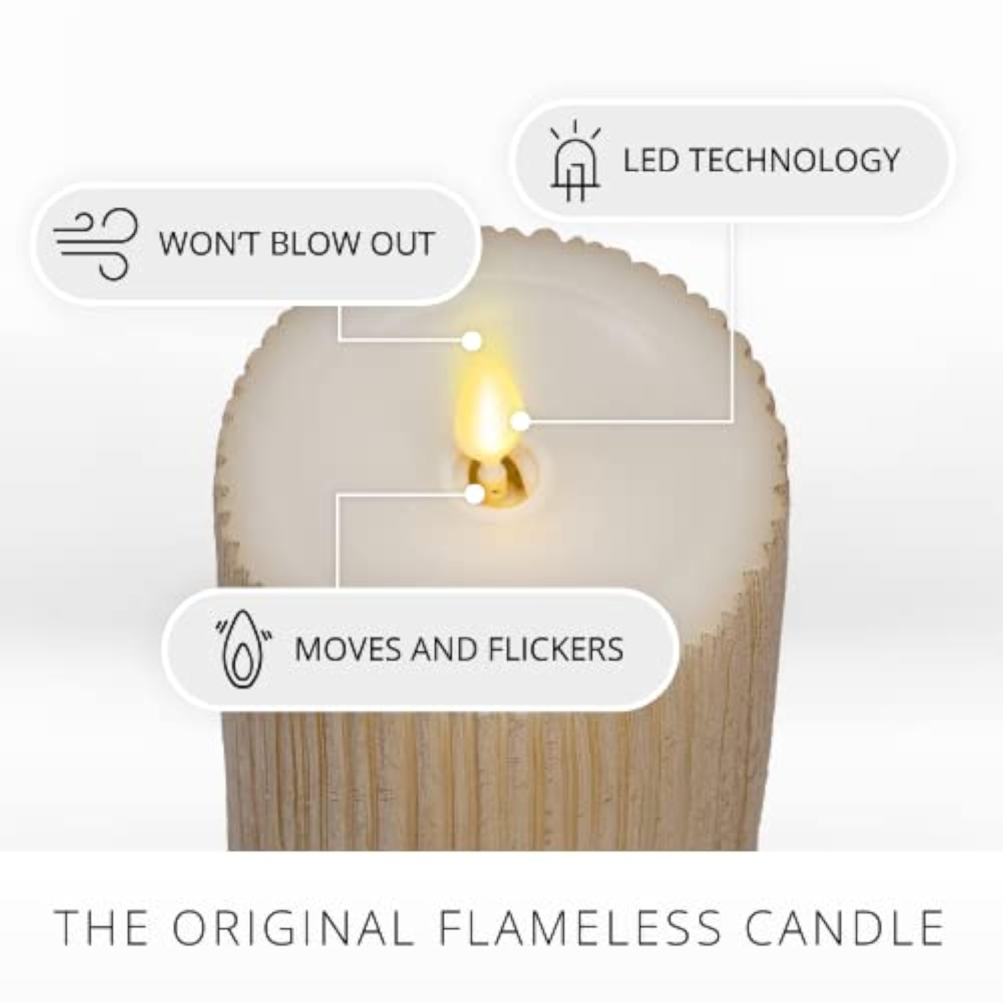 Flameless LED Candle with Embossed Metallic Furrow
