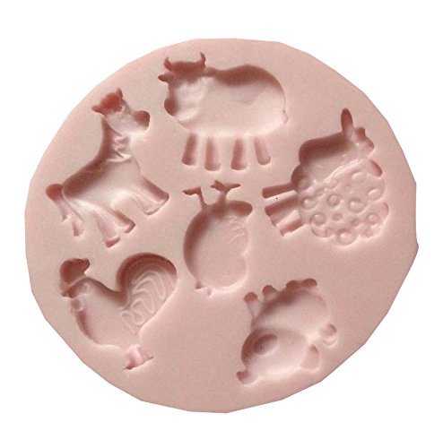Animales de Granja II molde de silicona por Oh. Sweet Art Aprobado por la FDA para alimentos, Cupcake Toppers