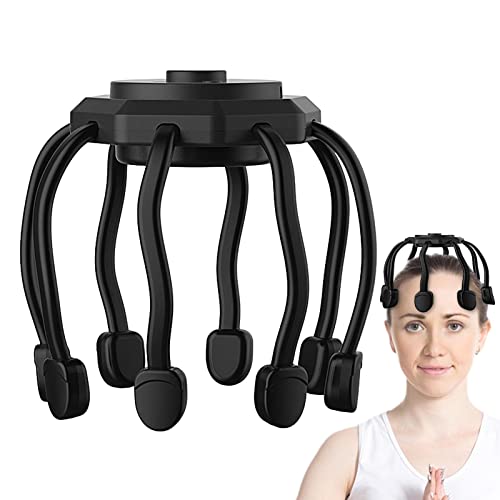 Foto von Ultra-Kopfhautmassagegerät Octopus | Kopfmassagegerät für tiefe Entspannung mit 10 vibrierenden Kontakten - 4 Modi SPA-Kopfhaut-Massagegerät für Tiefenentspannung Stressabbau-Werkzeuge für Facynde