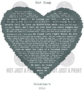 NOT JUST A PRINT Personalised Heart Poster - Choose Any Song Lyrics, Wedding Vows, Poem Speech Have It Beautifully Printed on A4 A3 A2 Size | Optional Frame
