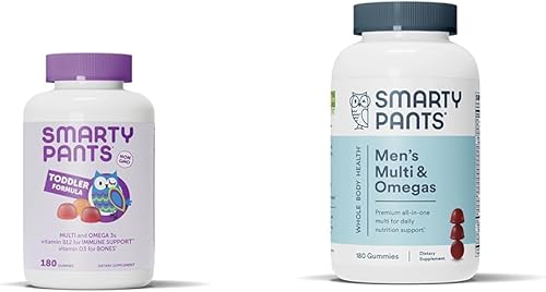 SmartyPants Toddler Multivitamin Gummies Omega 3 Fish Oil (EPADHA), Vitamin D3, C, Vitamin B12, B6 & Multivitamin for Men, Gummies Omega 3 Fish Oil