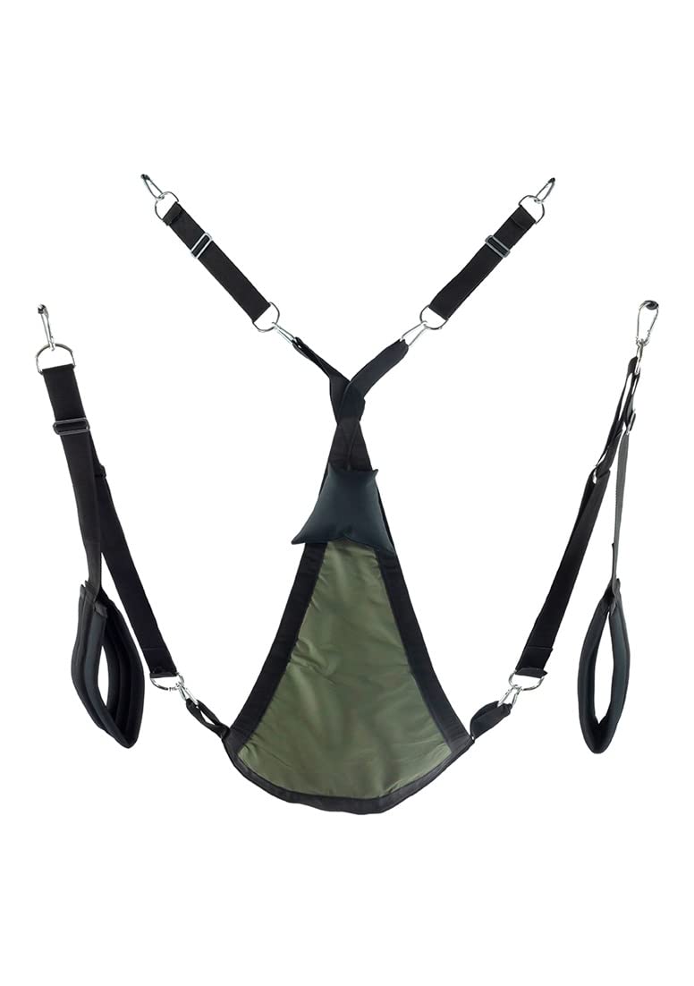 Triangel BDSM - Altalena sessuale, set completo in poliestere con accessori (nero/kaki)