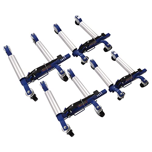 Set of 4 Car Wheel Dolly Heavy Duty Self Loading Dolly with Ratcheting Foot Pedal, 1300lbs Capacity Car Dollies for Moving Cars and Equipment