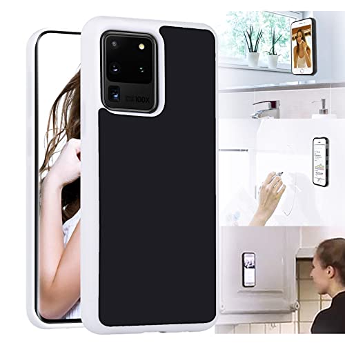 Omio for Samsung Galaxy S20 Ultra Antigravity Case Ultra Thin Magical Nano Sticky Design Antigravity Protective Cover Nano Suction Flexible Non-Slip Anti-Scratch Case for Galaxy S20 Ultra Case White