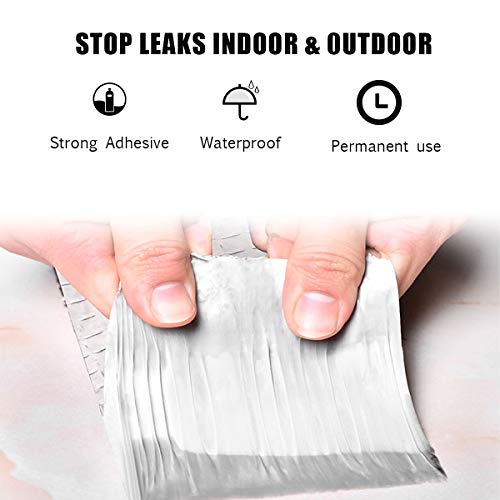 Super Waterproof Tape, Outdoor Leak Repair Aluminum Butyl Tape, Permanent Leak Proof All Weather Patch, UV Resistant VOC-Free for Pipe RV Awning Sail Roof Window Sealing (3.9 Inch x 16 Feet) - Thumbnail 3