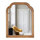 HOMECOOKIN Wood Frame Farmhouse Wall Mirror, 16' x 20' Wood Rustic Bathroom Mirror for Wall Decor Bedroom or Living Room Home Decor, Natural