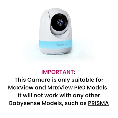 Image of Babysense Add On Camera Video Baby Monitor MaxView, Remote Pan Tilt Zoom, Two-Way Talk-Back Audio, Long Range, Night Vision, RGB Night Light, Lullabies, Temperature Monitoring