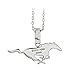 Ford Mustang Galloping Pony Necklace with Clear Crystals