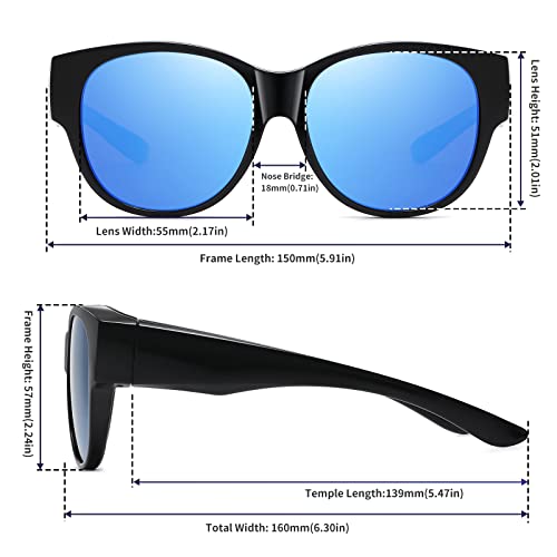 Image of GEGURI Polarized Sunglasses Fit Over Glasses for Men Women, Oversized Square Sun Glasses UV400 Protection Shades