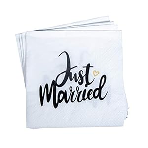 Rayher 75441000 servet Just married, FSC Mix Credit, gesorteerd, 20 stuks