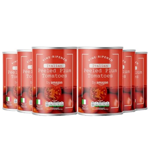 by Amazon Pomodori Pelati Interi Italiani, 400g (Confezione da 6)