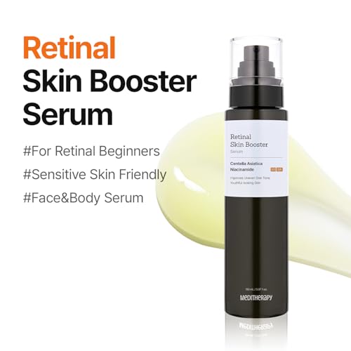 MEDITHERAPY Retinal Skin Booster Serum – Beginner Friendly Non-Irritating Retinaldehyde for Face and Body – Anti-Aging Retinol Pore Minimizer for Blemish Prone Skin– Korean Skin Care, 5.07 Fl.Oz Large