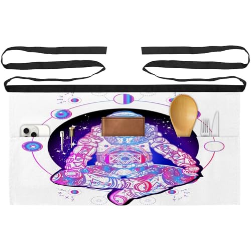 Tablier court de chef pour cuisine et pâtisserie à la maison avec motif astronaute