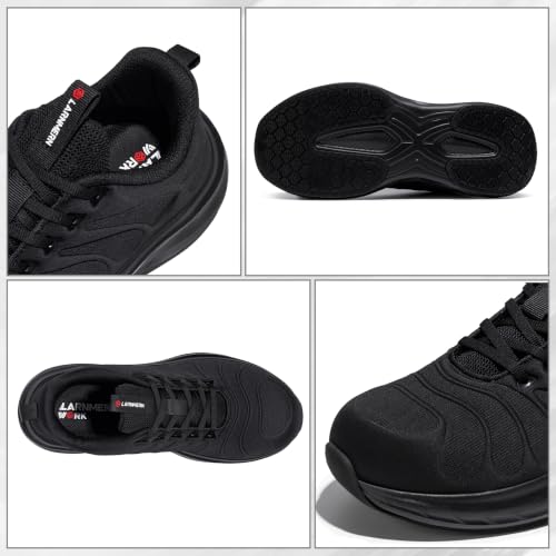 Image of LARNMERN Steel Toe Shoes for Men Women Lightweight Work Safety Shoes Sneakers Comfortable Safety Toe Sneakers Stylish Work Shoe Colorful Zapatos de Seguridad