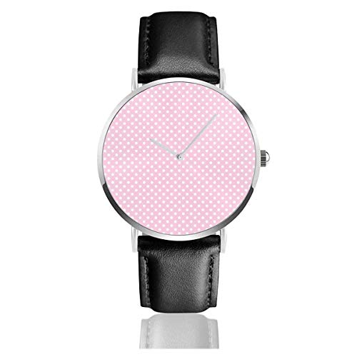 Preisvergleich Produktbild Pink Polka Dot Plaid Beauty Fashion Freizeituhr Lederarmbanduhren