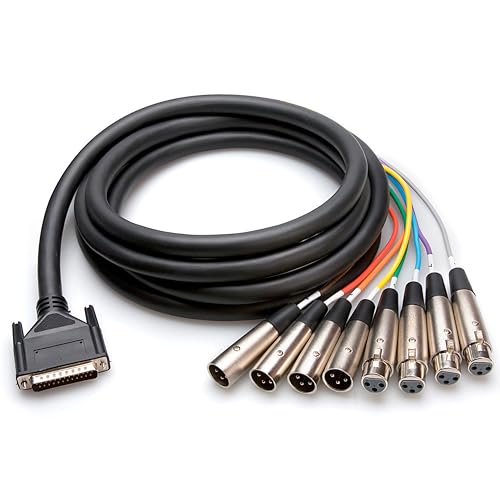 Câble AES/EBU Hosa AES-803T DB25 vers XLR3M XLR3F serpent audio multipaire 3 mètres pas cher