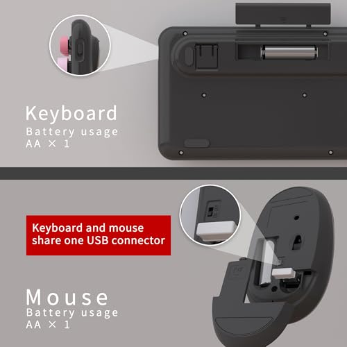 Image of UBOTIE Colorful Wireless Keyboard and Mouse Combo (Black-Colorful)