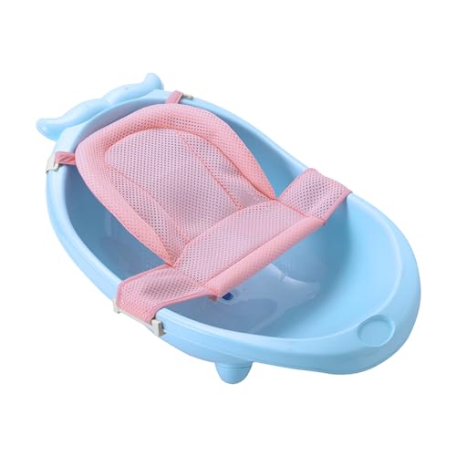 Image of Baby Bath Seat Support Net Infant Bathtub Mesh Cushion Newborn Baby Shower Lie Seat Toddler Bathing Breathable Mat Shower Pad for 0-18 Months